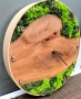 Часовник от масивно дърво и естествен скандинавски мъх, снимка 4