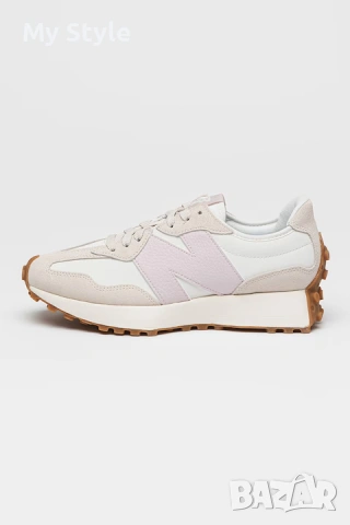 Чисто нови New Balance, Велурени маратоки с кожа, Слонова кост, Бeжово, бледо Розови детайли, 38 р-р, снимка 3 - Маратонки - 55205874