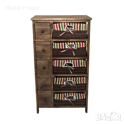 Олекотен кафяв шкаф с 10 чекмеджета, 47*30*83см, снимка 2 - Шкафове - 54018182