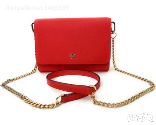 Tory Burch дамска червена кожена чанта