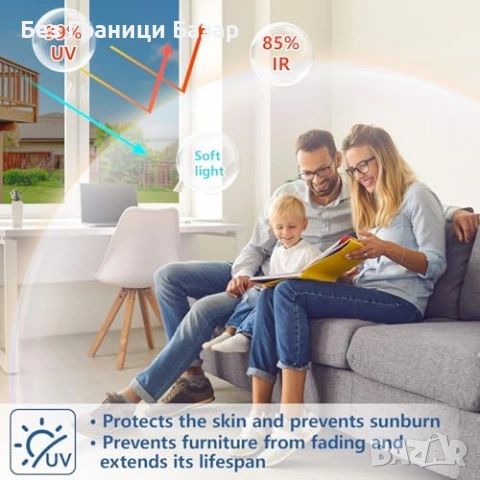 Ново Фолио за прозорци с огледален ефект UV защита топлоизолация 44.5x200 см, снимка 4 - Други стоки за дома - 54924514