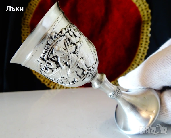 Калаена чаша с картина Цигулар на покрива,Anatevka. , снимка 5 - Антикварни и старинни предмети - 53975848