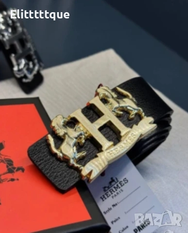 колани от естествена кожа в кутия hermes prada 4см, снимка 7 - Колани - 54908770