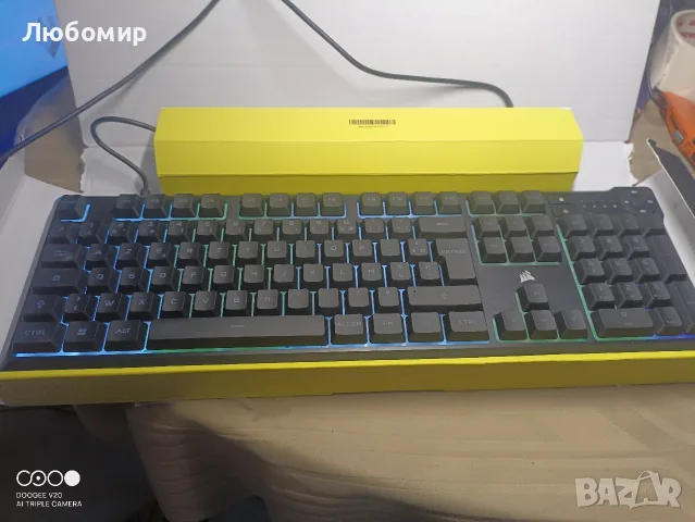Геймърска клавиатура Corsair K55 CORE RGB с кабел – QWERTY US Layout – Тихи, бързи , снимка 5 - Клавиатури и мишки - 55494539