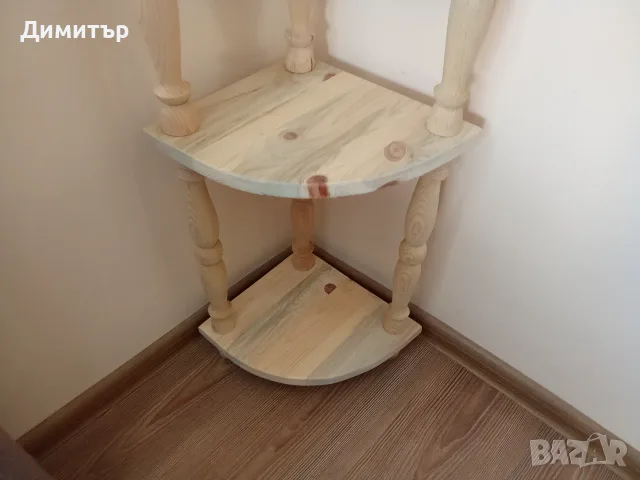  Ръчно изработена ъглова етажерка ( НАТУРАЛНА ) !, снимка 5 - Етажерки - 55654237