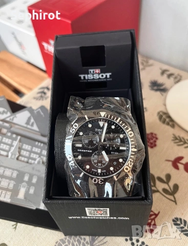 Чисто нов Tissot Seastar 1000 Chronograph (PVD Black)