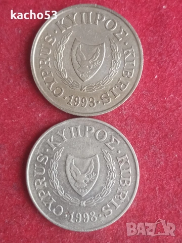 20 цента 1993,1998 г. Кипър.