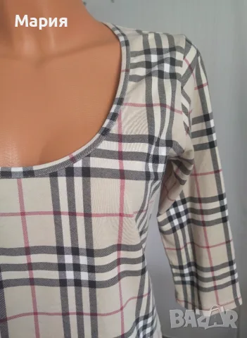 Оригинална Блуза Burberry London размер М Бърбъри Лондон Бежова Дълъг Ръкав Памук Ликра, снимка 9 - Блузи с дълъг ръкав и пуловери - 55334246