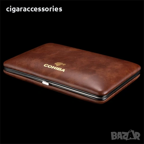 Хумидор COHIBA за 5 пури – кожен калъф, преносим, снимка 4 - Табакери - 50898536