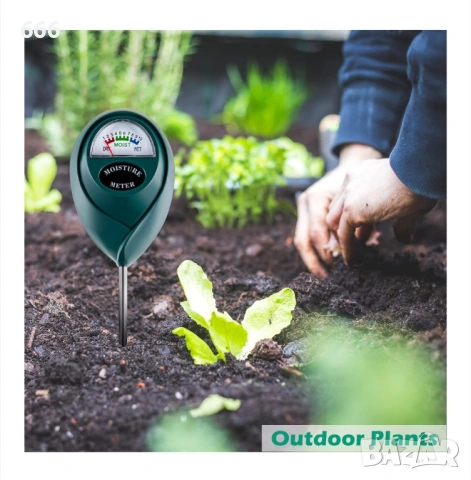 Влагомер за почва, тестер за влажност на растения, неръждаема стомана, без батерии, снимка 5 - Други - 54022075
