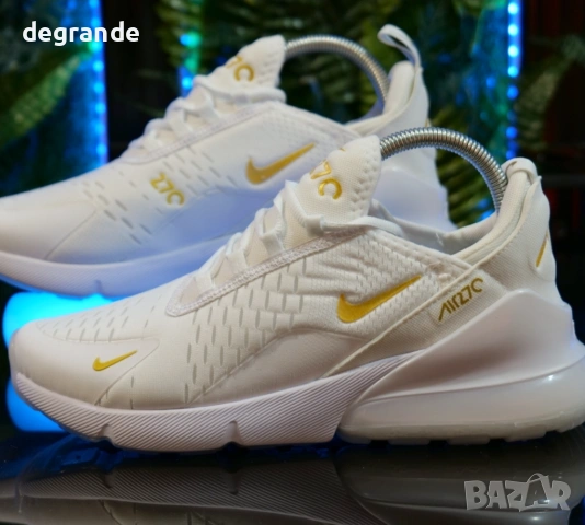  👟Nike Air 270 - Цвят Бяло и Златисто, снимка 3 - Маратонки - 54744484