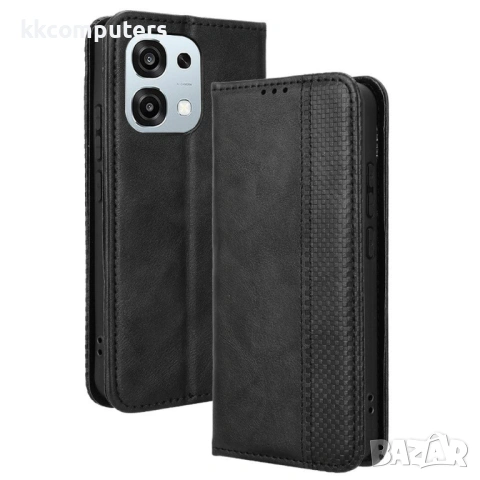 Ретро Кожен Калъф Портфейл за Oppo A6 Pro 5G / 4G - Магнитен, Стойка, Слотове, 4 цвята