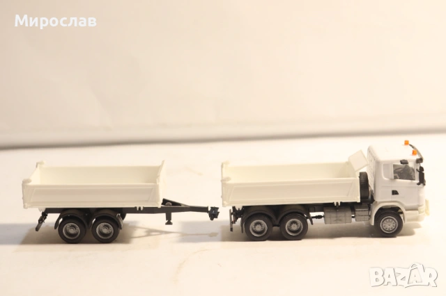 HERPA 1:87 H0 SCANIA САМОСВАЛ ГОНДОЛА КАМИОН МОДЕЛ КОЛИЧКА, снимка 6 - Колекции - 54396295
