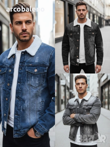 Мъжко изолирано дънково яке, 3цвята 