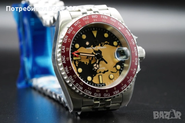 PAGANI DESIGN автоматичен часовник с Японски механизъм SEIKO NH34 GMT,стъкло сапфир,водоустойчив, снимка 16 - Мъжки - 45696273
