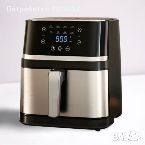Електрически фритюрник с капацитет 10L – неръждаема стомана, 1350W, автоматично изключване