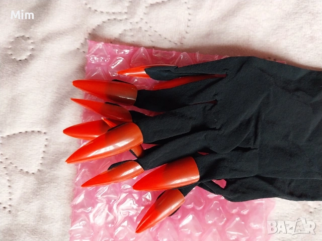 Дълги дамски ръкавици с маникюр , снимка 6 - Ръкавици - 54003038