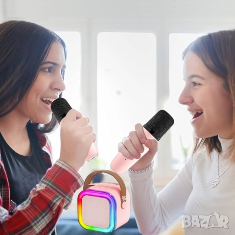 Мини Bluetooth караоке колонка с вградени RGB LED светлини
