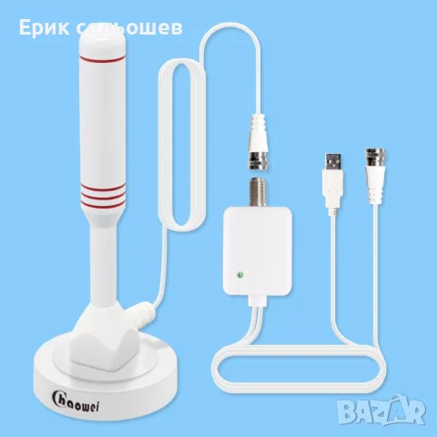 Chaowei DVB88 – Усилена вътрешна HDTV антена за цифрова телевизия DVB-T/T2 с усилвател, снимка 2 - Приемници и антени - 55509897