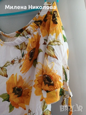 Блузка на слънчогледи М/Л, снимка 2 - Блузи с дълъг ръкав и пуловери - 54008413