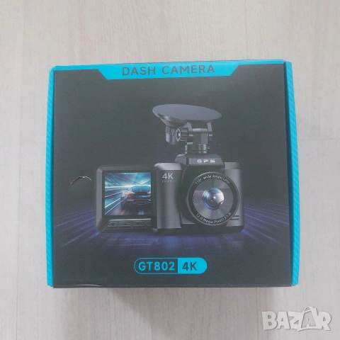 Професионален 4K Видеорегистратор GT802 | Предна + Задна Камера | WiFi | GPS | Нощно Виждане