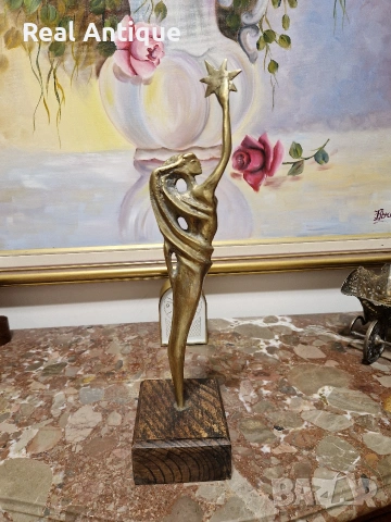 Страхотна антикварна бронзова пластика фигура статуетка скулптура , снимка 7 - Статуетки - 55075562