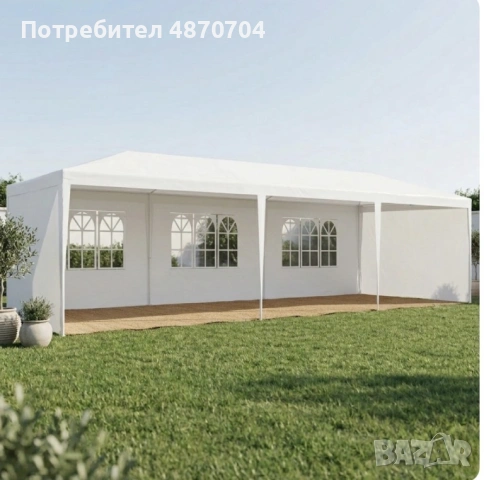 Градинска бяла шатра 3x9 м 
, снимка 2 - Градински мебели, декорация  - 55155686