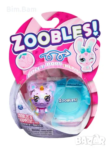 Трансформиращо се топче животинче със сцена ZOOBLES - различни модели 