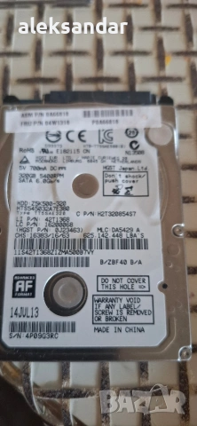 HDD2.5 Hitachi .320GB на 8дни ползван на 100процента
