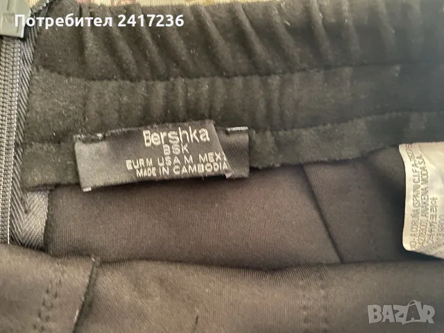 Черна велурена пола Bershka, размер M, отговаря на S, снимка 3 - Поли - 55510418