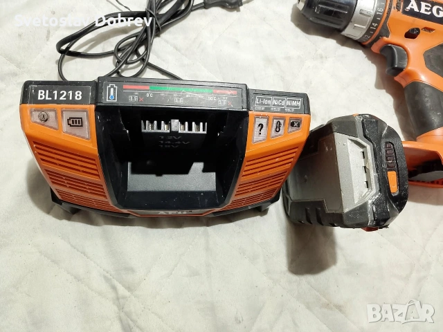 акумулаторен винтоверт AEG 18v комплект с батерия и зарядно, снимка 2 - Винтоверти - 53966354