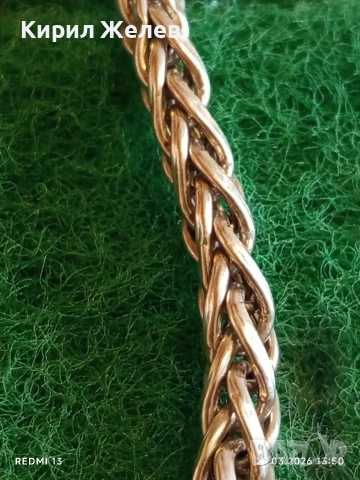 Масивна сребърна гривна плетка тип ЖИТЕН КЛАС перфектно състояние много красива 51782, снимка 2 - Гривни - 54014180
