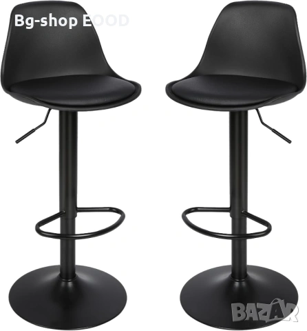 Бар стол с тапицерия от екологична кожа, черен метален крак Доби 38x38.5x103.5 см, снимка 8 - Столове - 54489252