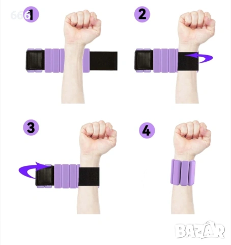 Комплект от 2 тежести за китка, снимка 4 - Спортна екипировка - 54157892