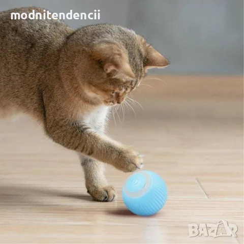 Интерактивна автоматична топка за котки с USB-C зареждане – Smart Gravitational Rolling Ball