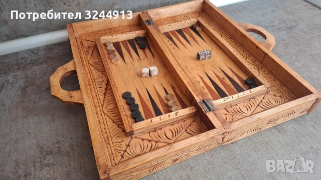 Стар дървен шах и табла , снимка 6 - Шах и табла - 54316430