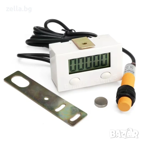 Дигитален брояч на импулси ZX-5DK с магнитен сензор тип Reed M12 – 5 цифри, IP40, батерия AA 10283