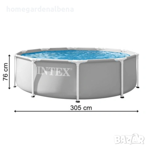 Градински басейн 305x76 см – 4485 л | Метална рамка | Трислоен PVC | Монтаж 30 мин | Рамков басейн, снимка 6 - Басейни и аксесоари - 55031640