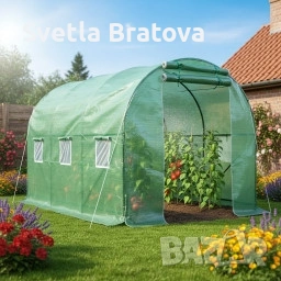 Резервно покривало за оранжерия 3x2x2м – Армирано UV , с цип и прозорци (без рамка), снимка 2 - Оранжерии - 54003474