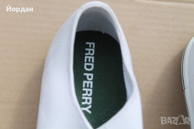Мъжки бели кецове/маратонки от естествена кожа ''Fred Perry'' , снимка 2 - Маратонки - 54567117