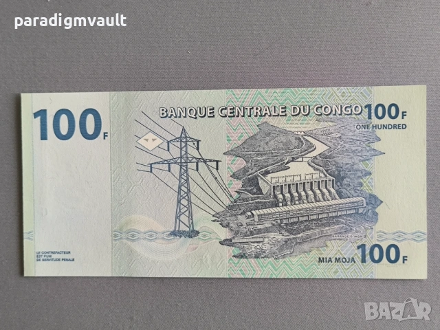 Банкнота - Конго - 100 франка UNC | 2013г., снимка 2 - Нумизматика и бонистика - 54785999