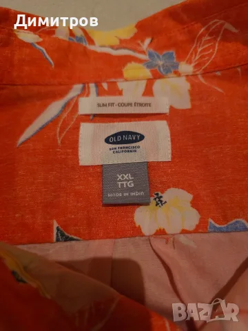 Лятна Мъжка Риза Old Navy - XXL SlimFit, снимка 3 - Ризи - 55509650
