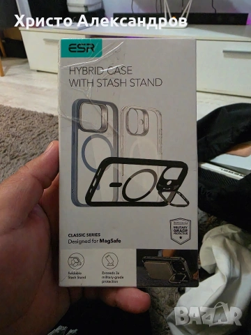 ​Премиум Кейс ESR Hybrid с вградена стойка за iPhone 16 Pro Max (MagSafe / HaloLock) #58, снимка 3 - Калъфи, кейсове - 54634212
