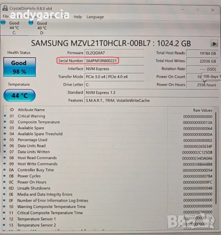 1TB Samsung 980 Pro OEM variant 1000GB SSD PM9A1 M.2 MZVL21 disk 2280 7000/5000mb read/write лаптоп, снимка 4 - Твърди дискове - 54321853