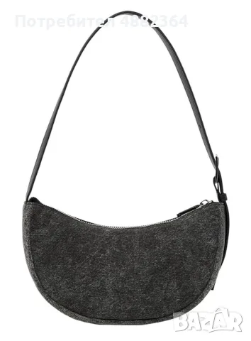 Чанта Karl Lagerfeld KLJ Box Logo Soft Halfmoon DNM, снимка 2 - Чанти - 55381636
