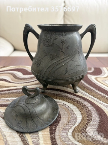 Захарница в стил Art Nouveau , снимка 2 - Антикварни и старинни предмети - 55111593