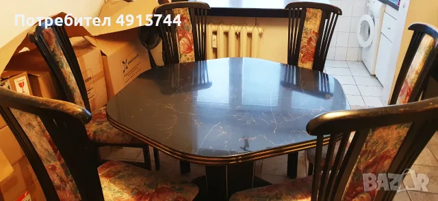МАСА СЪС СТОЛОВЕ ЗА ТРАПЕЗАРИЯ, снимка 3 - Маси - 55624643