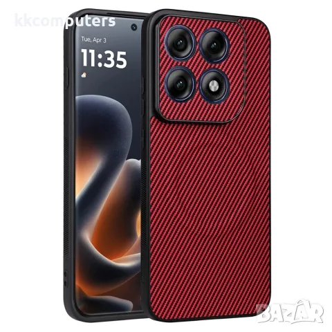 За Motorola Edge 70 Pro 5G / 70 Pro+ 5G Carbon Fiber TPU PC Кожен Калъф с Метален Ринг за Магнитна С, снимка 4 - Калъфи, кейсове - 55440139