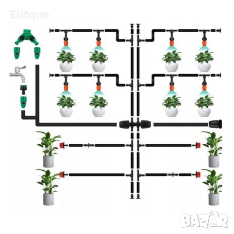Комплект за капково напояване 25 м – пълен сет с регулируеми дюзи, снимка 3 - Други стоки за дома - 54219514