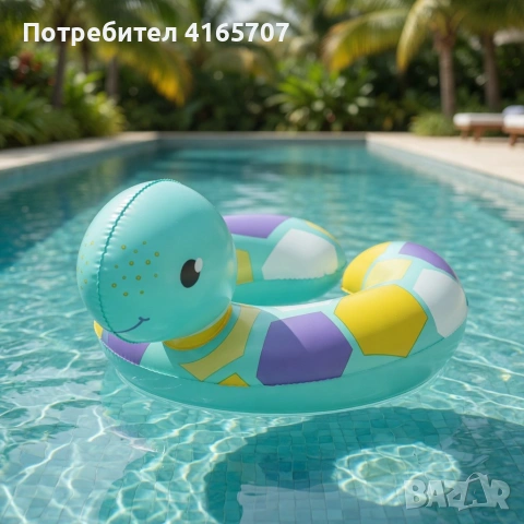 Надуваем детски пояс за плуване с животински дизайн и странично отваряне – 50 x 46 см, снимка 2 - Басейни и аксесоари - 54961274